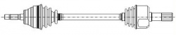 ECCC1136 - DRIVE SHAFT LEFT - BERLINGO PARTNER 1.8D 1.9D