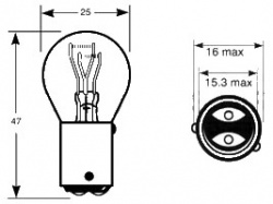ECCCIT566 - Bulb Stop/Tail Lamp - 12v 5w Offset Pins